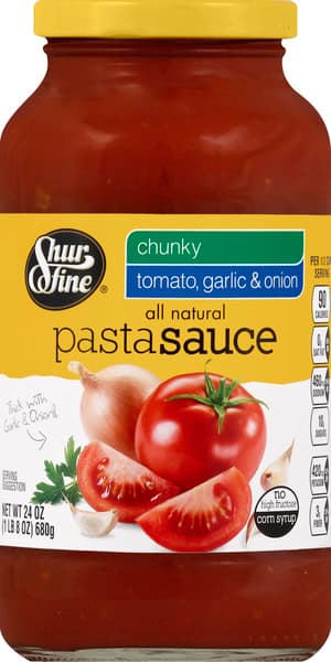 Shurfine Pasta Sauce Chunky Tomato Garlic & Onion