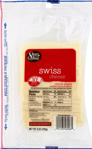 Shurfine Cheese Swiss Deli Style Sliced