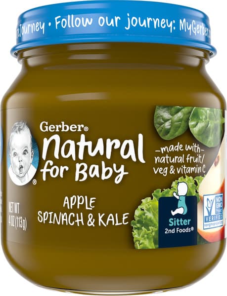 Gerber Sitter 2Nd Foods Natural Apple Spinach Kale