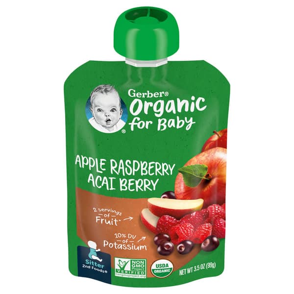 Gerber 2Nd Foods Organic Apple Raspberry Acai Berry