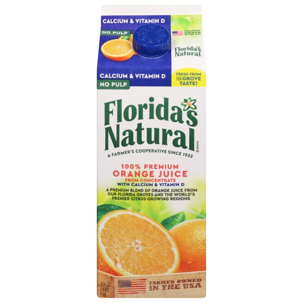 Florida'S Natural No Pulp Orange Juice With Calcium & Vitamin D