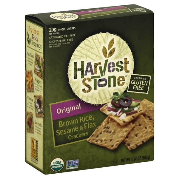 Harvest Stone Crackers Brown Rice Sesame & Flax Original