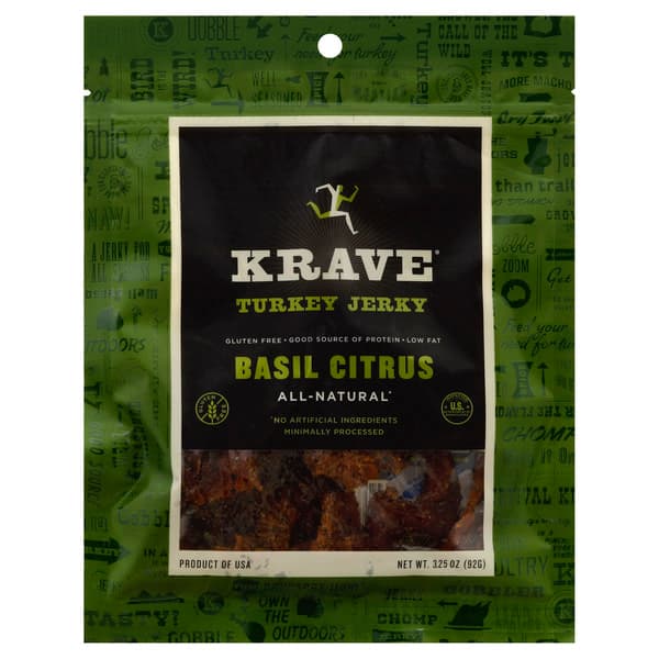 Krave Turkey Jerky Basil Citrus