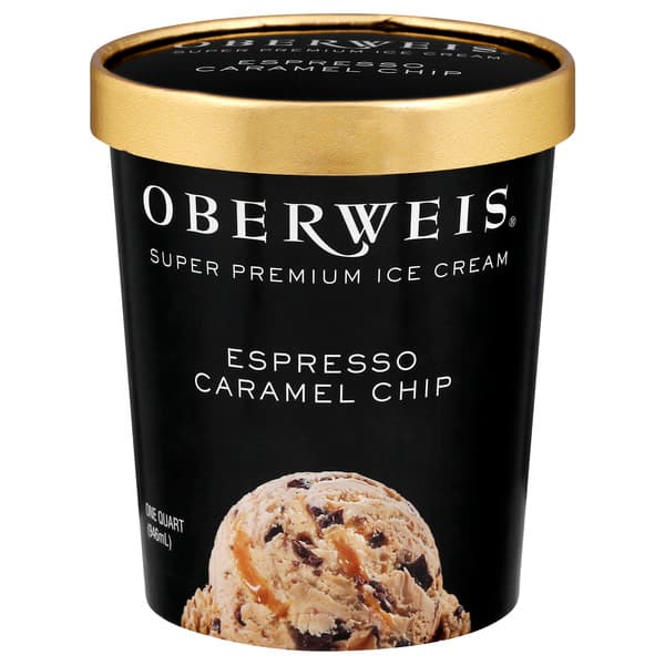 Oberweis Super Premium Espresso Caramel Chip Ice Cream