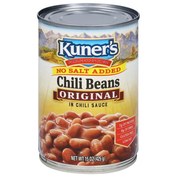 Kuners Chili Beans, No Salt Added, Original