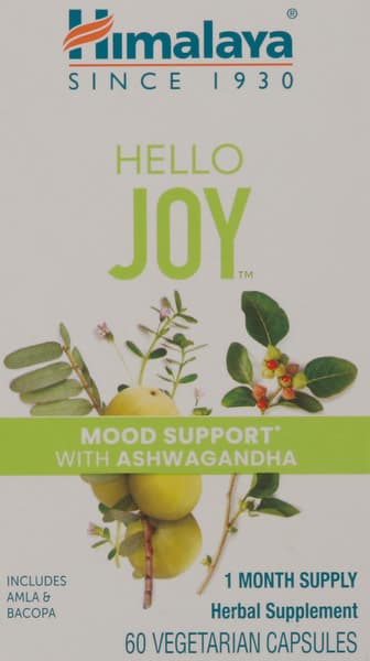Himalaya Hello Joy Herbal Mood Support With Ashwagandha Vegetarian Capsules