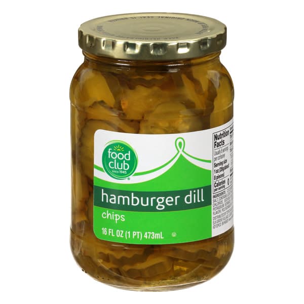 Food Club Chips Hamburger Dill Pickles
