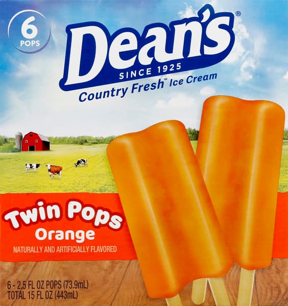 Deans Country Fresh Orange Twin Pops