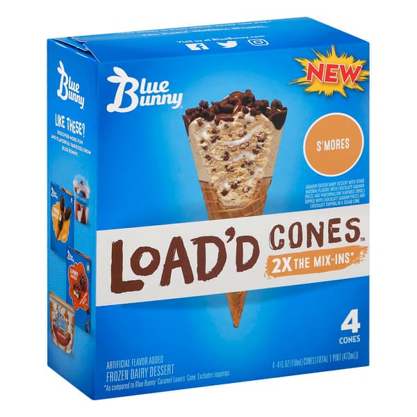 Blue Bunny Load'D Cones S'Mores
