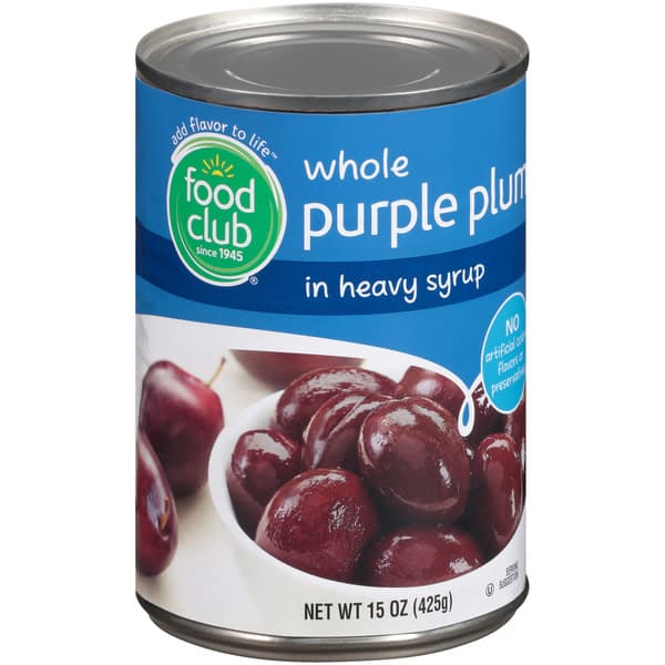 Food Club Whole Purple Plums In Heavy Syrup
