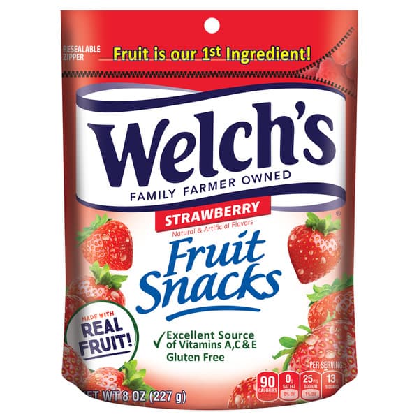 Welch'S Fruit Snacks Strawberry Stand Up Bag
