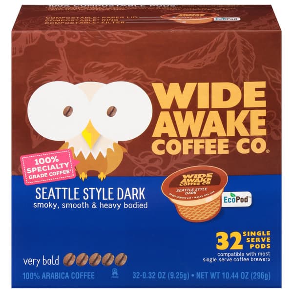 Wide Awake Very Bold Roast Seattle Style Dark 100% Arabica Coffee Single Serve