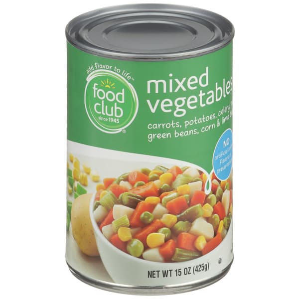 Food Club Mixed Vegetables Carrots Potatoes Celery Peas