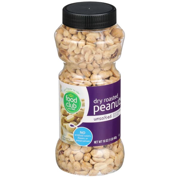 Food Club Unsalted Dry Roasted Peanuts