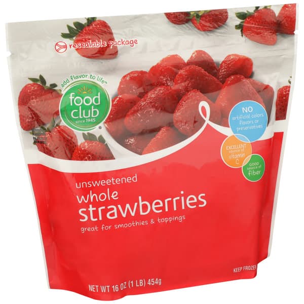 Food Club Unsweetened Whole Strawberries Bag