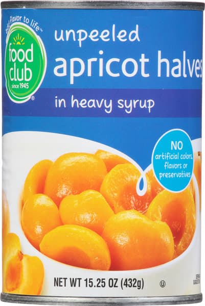 Food Club Unpeeled Apricot Halves In Heavy Syrup
