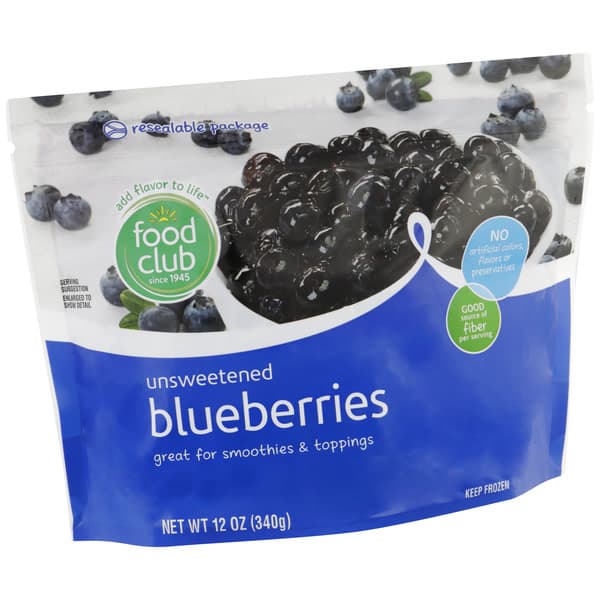 Food Club Unsweetened Blueberries Bag