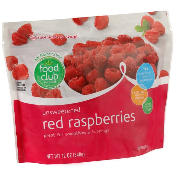 Food Club Unsweetened Red Raspberries