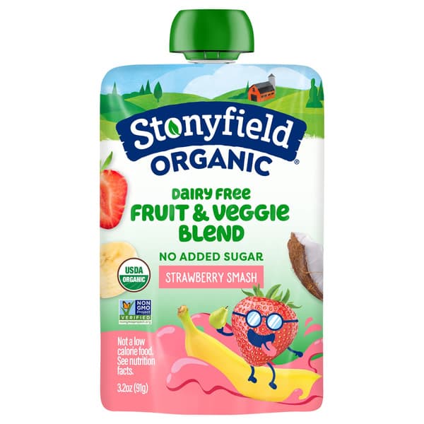 Stonyfield Organic Dairy Free Strawbana Smash Smoothie