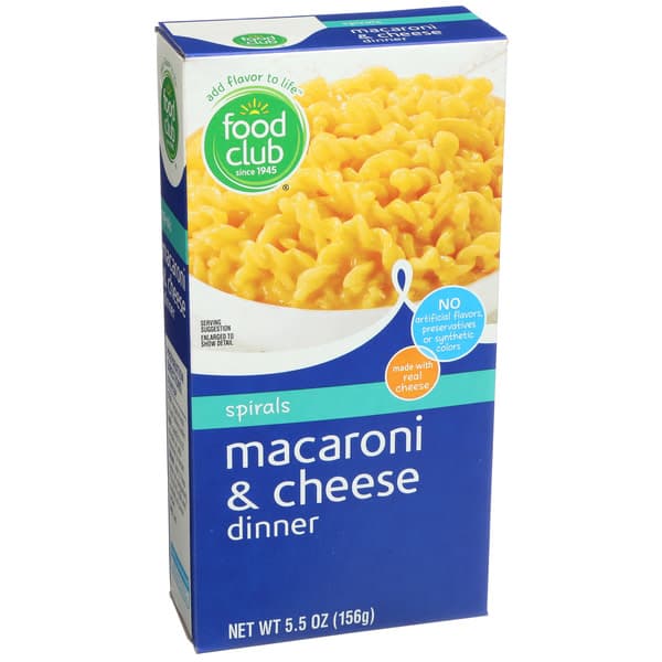 Food Club Spirals Macaroni & Cheese Dinner