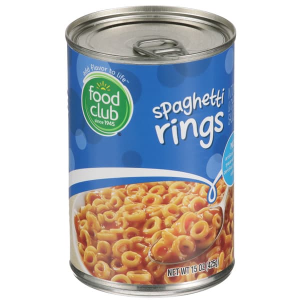 Food Club Spaghetti Rings In Tomato Sauce