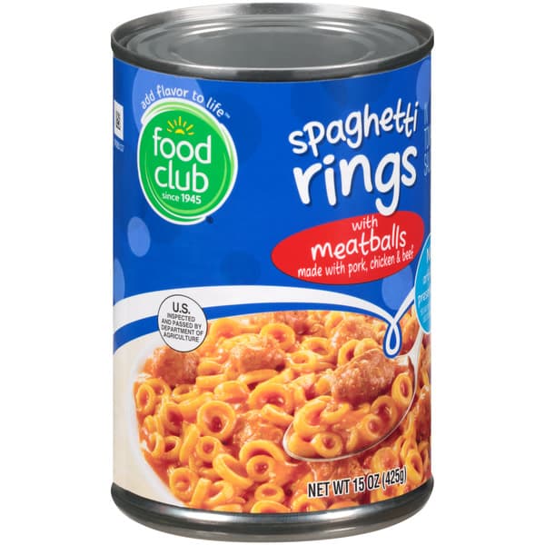 Spaghetti Rings With Meatballs In Tomato Sauce