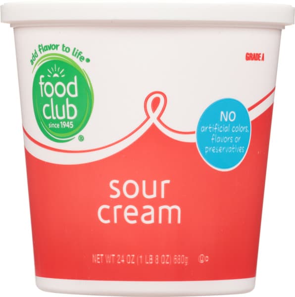 Food Club Cultured Grade A Sour Cream Tub