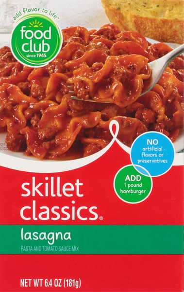 Food Club Skillet Classics Lasagna Pasta And Tomato Sauce Mix