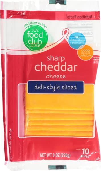 Food Club Sharp Cheddar Deli-Style Sliced Cheese