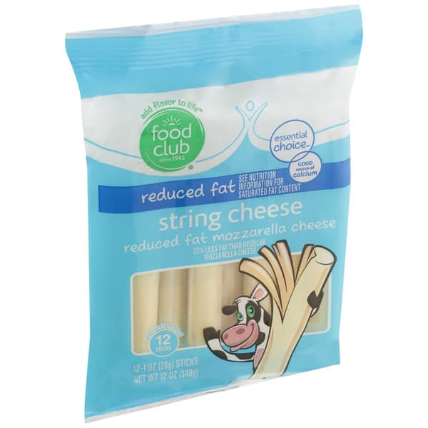 Food Club, Light String Cheese Low-Moisture Part-Skim Mozzarella Cheese