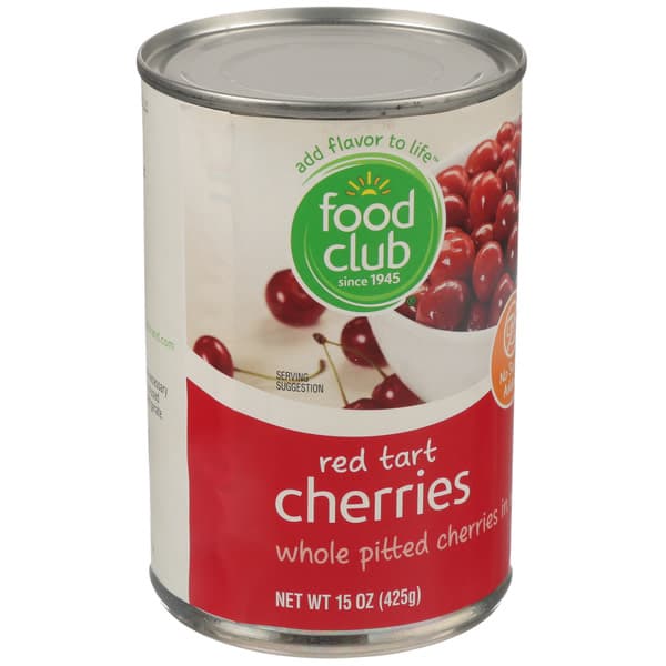 Food Club Red Tart Whole Pitted Cherries In Water
