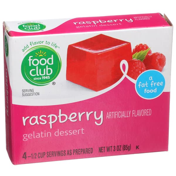 Food Club, Raspberry Gelatin Dessert