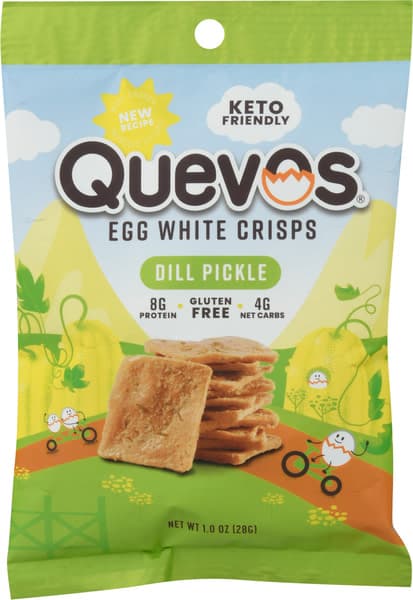 Quevos Dill Pickle Egg White Crisps