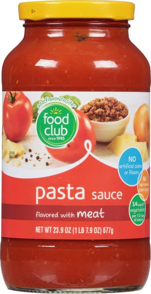 Food Club Pasta Sauce Flavored With Meat