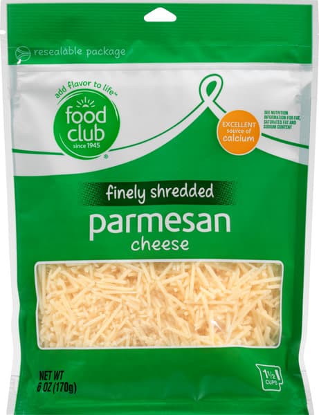 Food Club Parmesan Finely Shredded Cheese