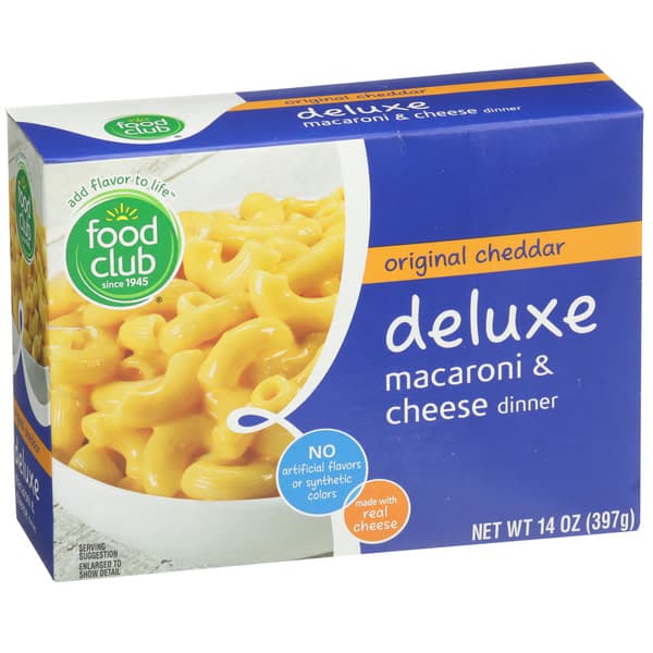 Food Club Original Cheddar Deluxe Macaroni & Cheese Dinner