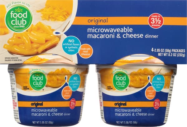 Food Club Original Microwaveable Macaroni & Cheese Dinner