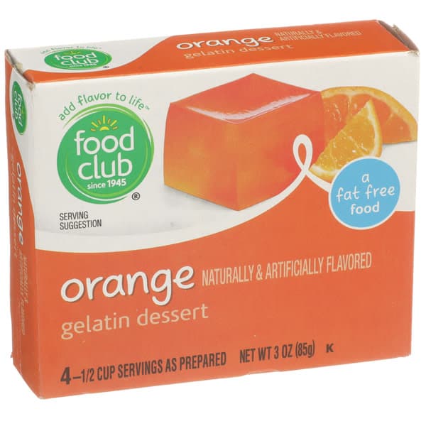Food Club, Orange Gelatin Dessert