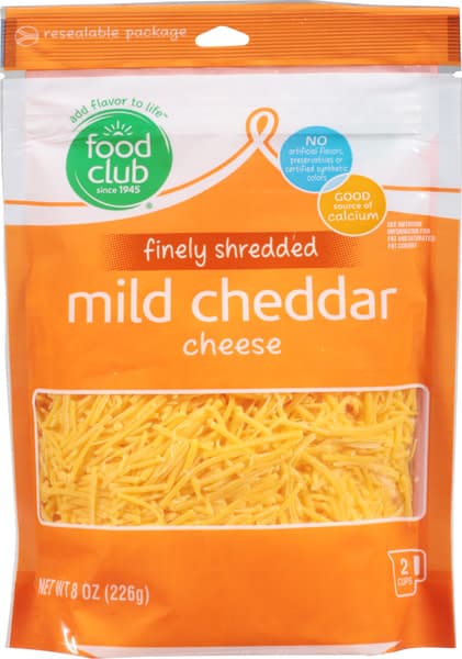 Food Club Mild Cheddar Finely Shredded Cheese