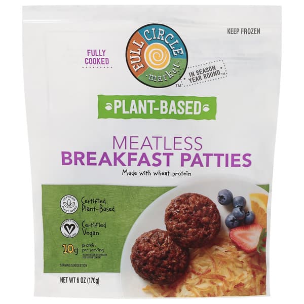 Full Circle Market Plant-Based Meatless Breakfast Patties Bag