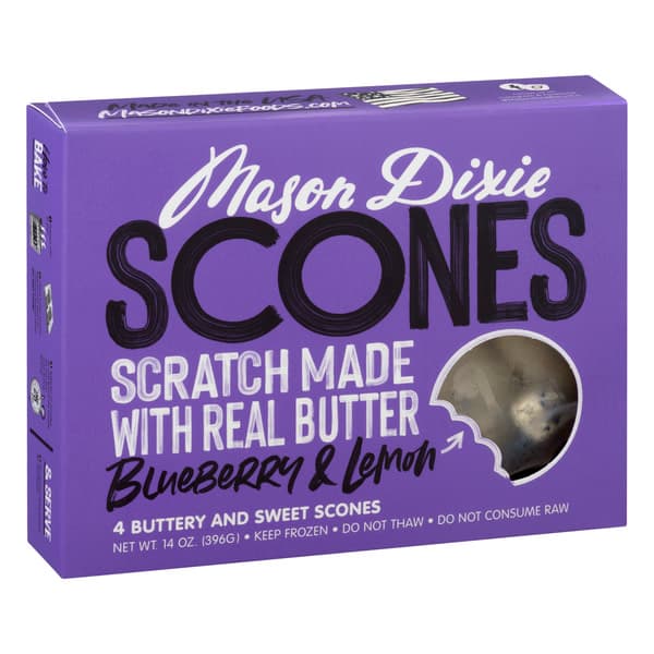 Mason Dixie Scones Scratch Made With Real Butter Blueberry & Lemon