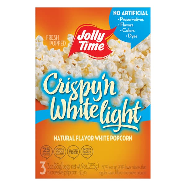 Jolly Time Microwave Crispy'N White Light Popcorn