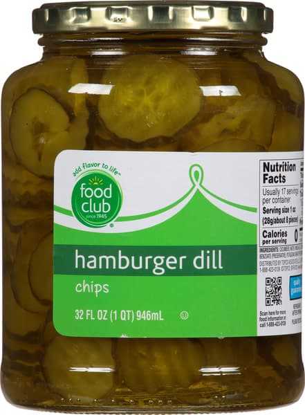 Food Club Hamburger Dill Chips Pickles