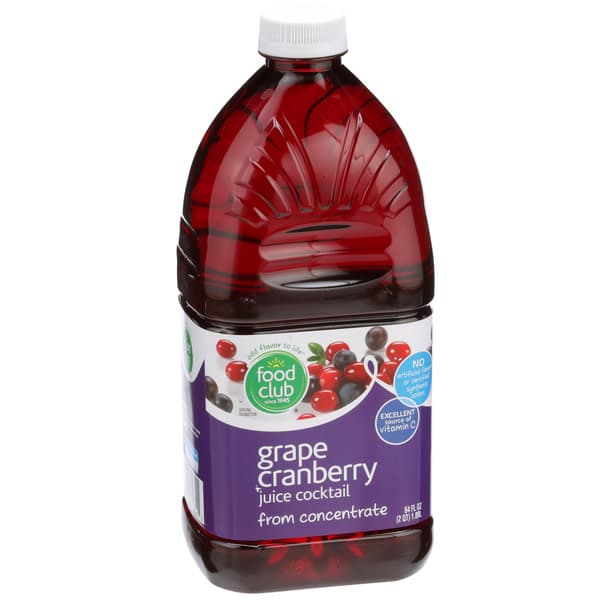 Food Club Grape Cranberry Juice Cocktail From Concentrate