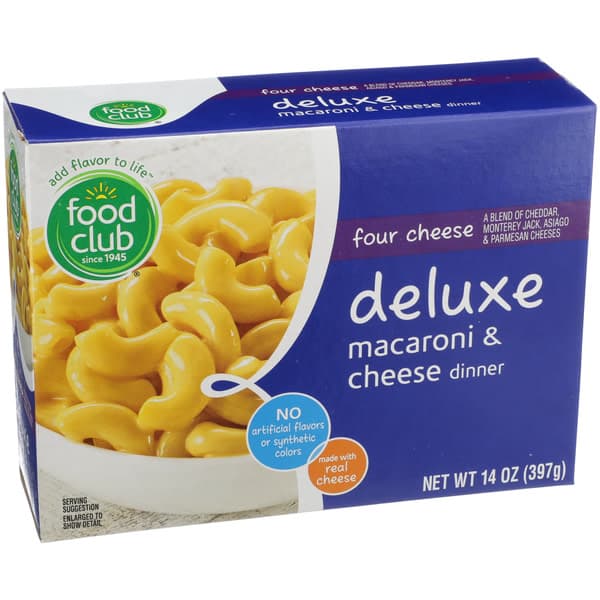 Food Club Four Cheese Deluxe Macaroni & Cheese Dinner