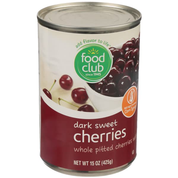 Food Club Dark Sweet Whole Pitted Cherries With Sugar