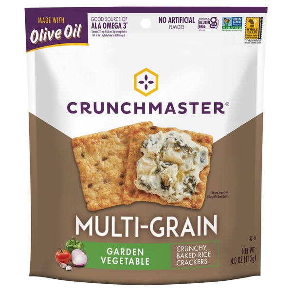 Is it Vegetarian? Crunchmaster Crackers Multi Grain Garden Vegetables