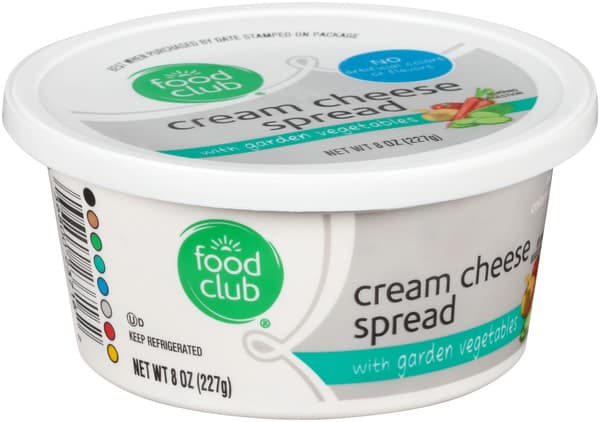 Food Club Cream Cheese Spread With Garden Vegetables