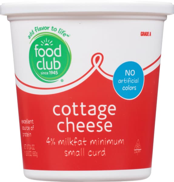 Food Club 4% Milkfat Minimum Small Curd Cottage Cheese