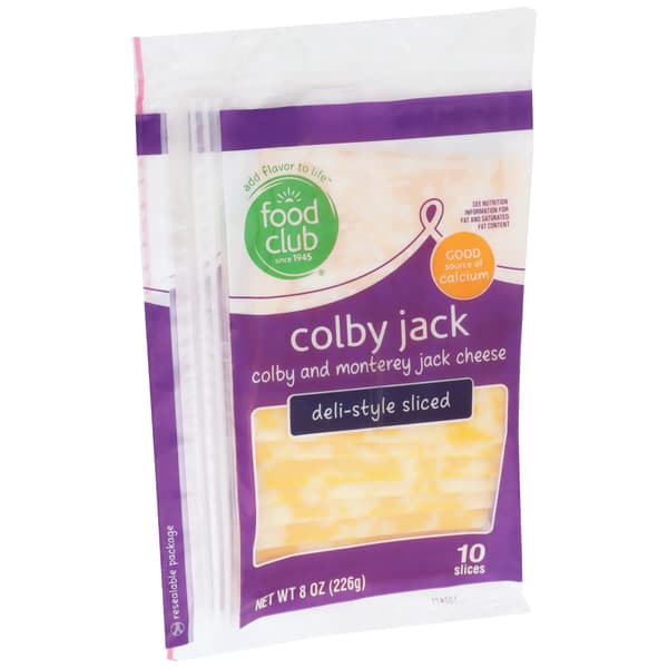 Food Club Colby Jack Colby And Monterey Jack Deli-Style Sliced Cheese